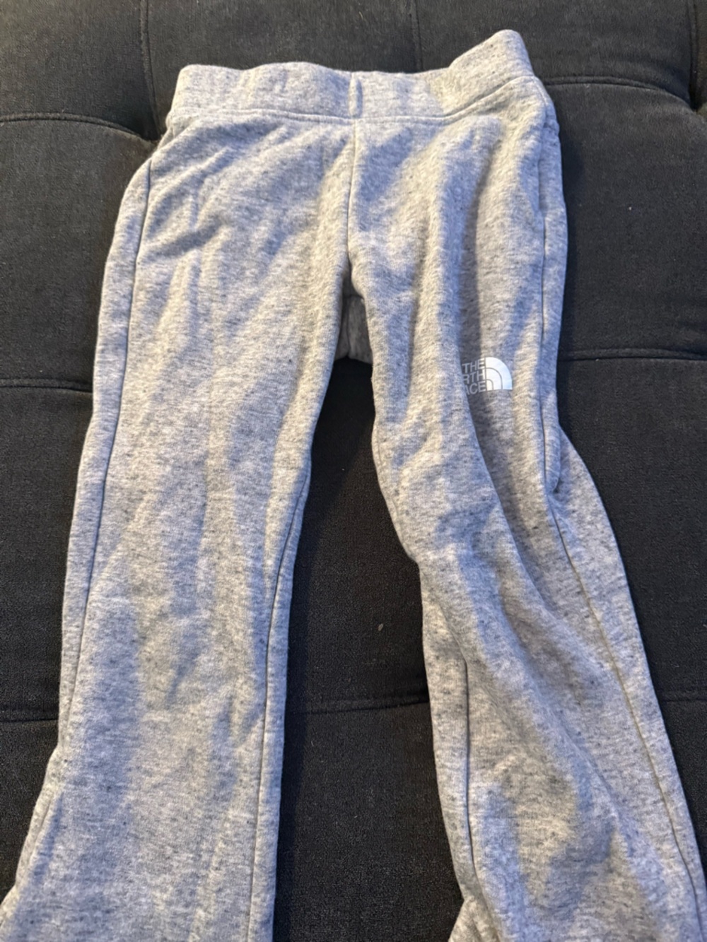 The North Face Kids Light Gray Fleece Joggers with Logo